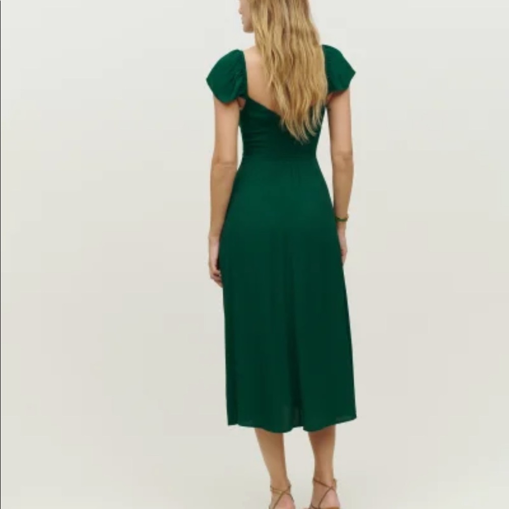 💚Reformation Baxley Dress Emerald - Picture 2 of 6